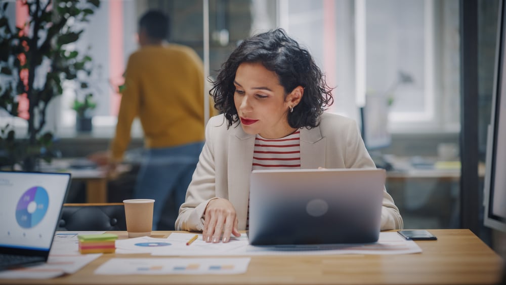 Project Manager Working On Smartsheet